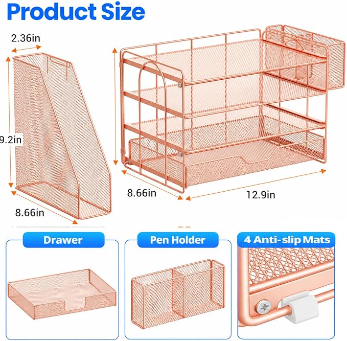 OPNICE Desk Organizer, 4-Tier Desktop File Organizer - Image 4