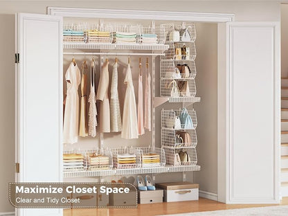 4" Extra Deeper Foldable Hanging Closet Organizer, Small Wire Cabinet Shelves - Image 7