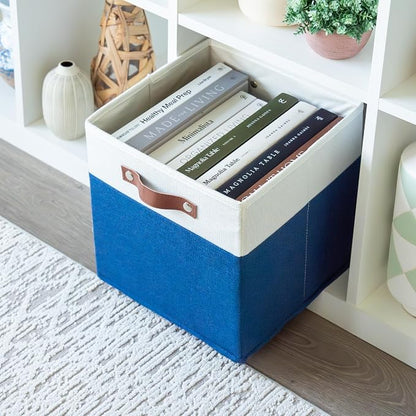 OrganiHaus 11" x 11" x 11" Fabric Cubes Storage Bins Set of 4, Foldable - Image 5
