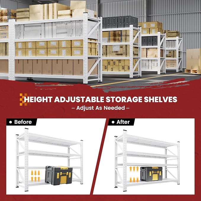 60" Wide Storage Shelves, 5000LBS Garage Shelving Heavy Duty, Standing Shelf - Image 4