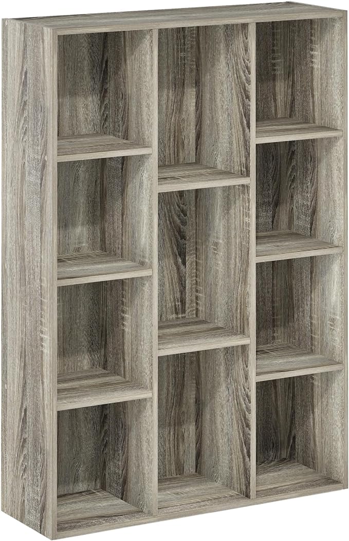Furinno LUDER Book Shelf, 11-Cube Bookshelf, Reversible Bookcase, 9.4 x 29.1 x - Image 6