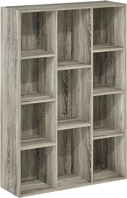 Furinno LUDER Book Shelf, 11-Cube Bookshelf, Reversible Bookcase, 9.4 x 29.1 x - Image 6