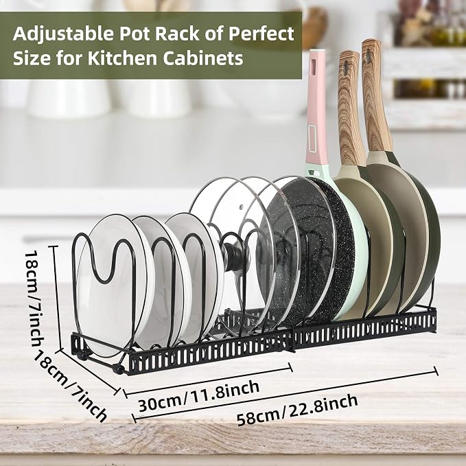 ROOHUA Pot Rack -Expandable Pan Organizer - Image 5