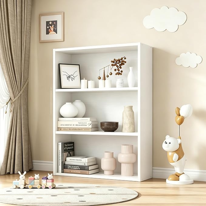 HealSmart 3 Tier Bookcase, Industrial 3 Book Shelf, 9.2" D x 23.8" W x 31.5" H - Image 4
