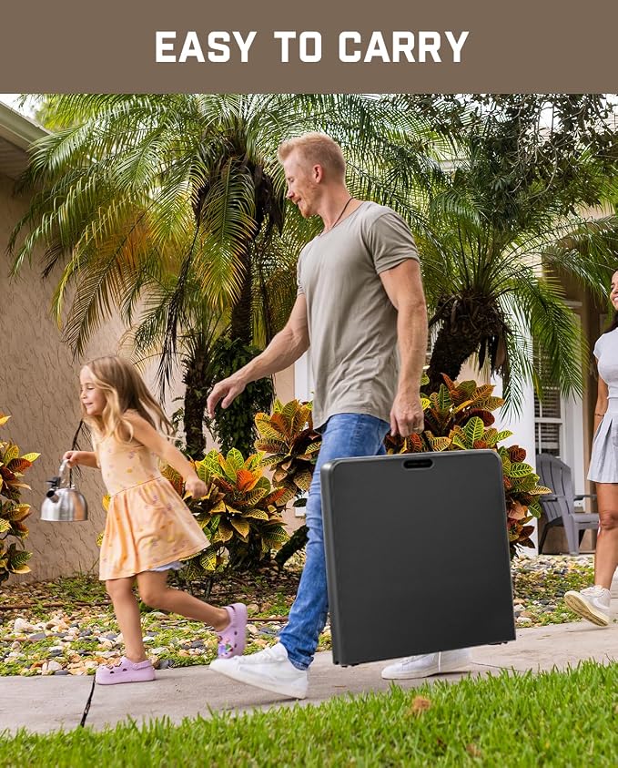 FanttikOutdoor 4ft Portable Folding Table, One-Handed Height Adjustment - Image 5