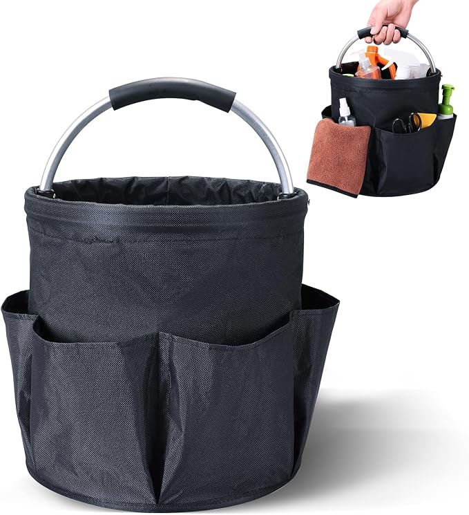 NATGAI Cleaning Caddy with Handle, 17L Foldable Cleaning Supply Caddy, Portable by NATGAI