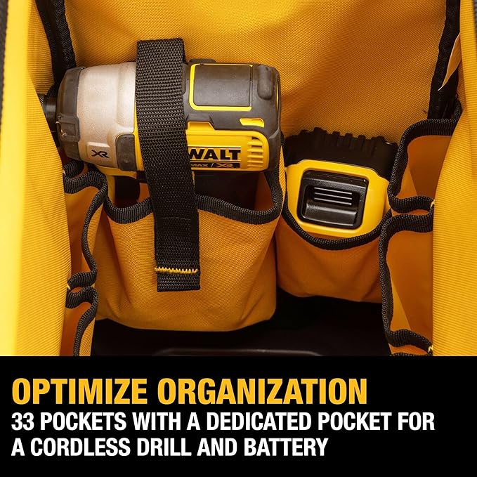 DEWALT Tool Bag, Water Resistant, Hard Bottom, Professional Tool Tote - Image 6