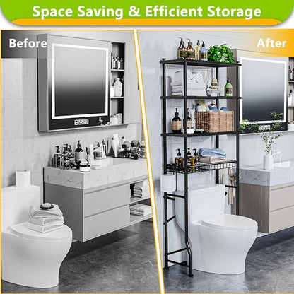 Mlinavn Over-The-Toilet Storage Rack, 4-Tier Bathroom Organizer Shelf Over - Image 5