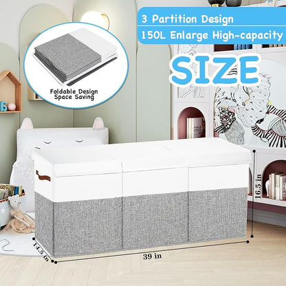 Large Toy Box Chest, Toy Storage Organizer, Storage Bins - Image 5