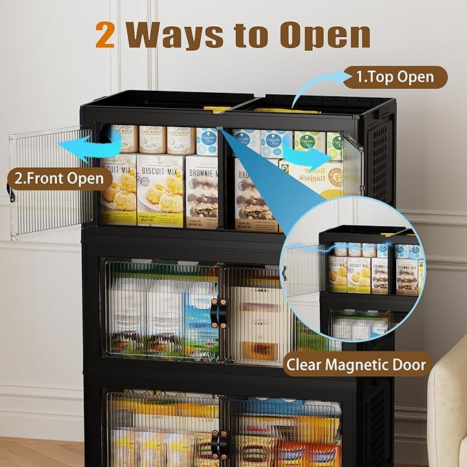 SAILUN 190Gal/760Qt Stackable Storage Bins Folding Collapsible Storage Bins - Image 3