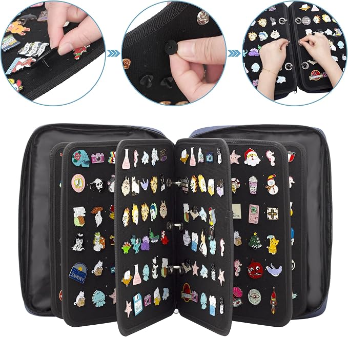 Enamel Pin Display Pages Pin Carrying Case, Pins Collection Storage Organizer - Image 3