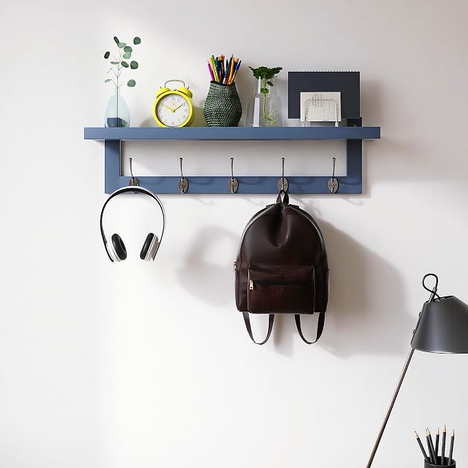 SMIBUY Coat Hooks with Shelf Wall-Mounted, 29.2 Inch Entryway Coat Rack - Image 2