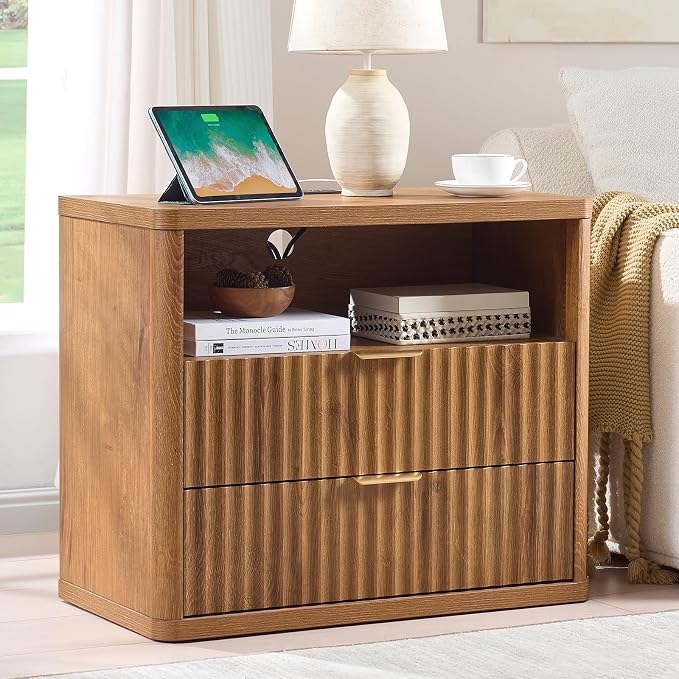 LEYAOYAO 31" Wide Fluted Nightstand by LEYAOYAO-Findtheshiningpointofyourideallife%EF%BC%81