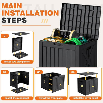 42 Gallon Outdoor Storage Box, Lockable Resin Deck Box - Image 7