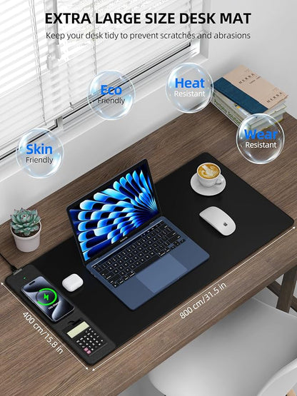 TopMade Mouse Pad with 15W Wireless Charging & Removable 8-Digit Solar - Image 3
