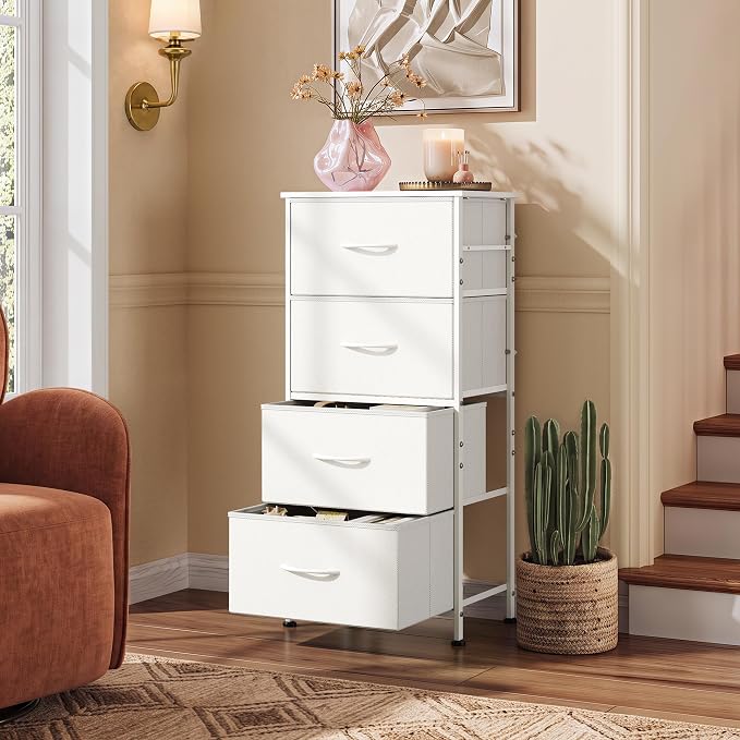 WLIVE Small Dresser Nightstand for Bedroom, 4 Drawers, Space-saving tower - Image 4