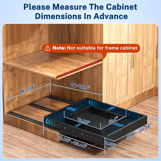 Insputer Pull Out Cabinet Organizer ExpandableW &D, Slide Out Drawers - Image 6