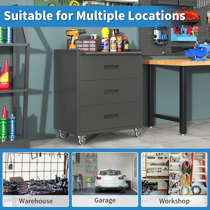 Metal Tool Cabinet, Garage Storage Cabinet System, Wall Cabinet & Locking - Image 4
