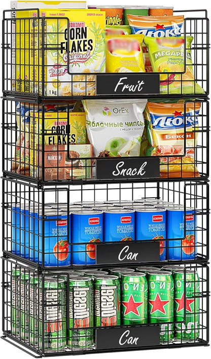 JKsmart 4 Pack XXL Stackable Wire Baskets by JKsmart