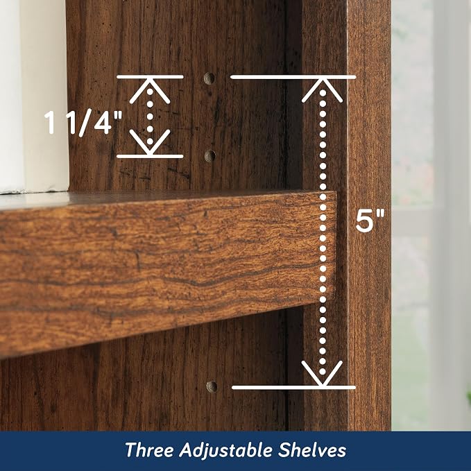 Sauder Miscellaneous Storage 5-Shelf Bookcase/ Book shelf, Washington Cherry - Image 7