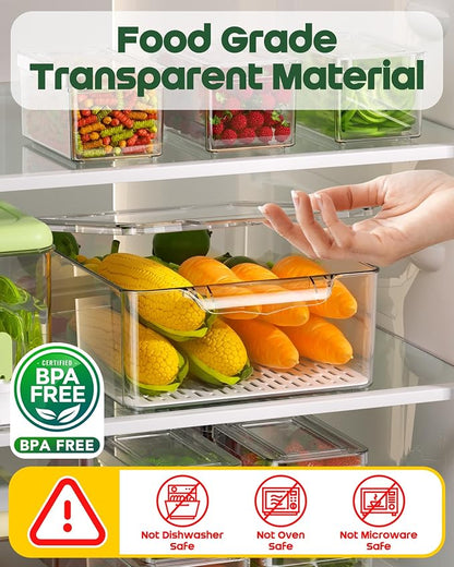 KEMETHY 11 Pack Refrigerator Organizers and Storage, Stackable Fridge Organizer - Image 4