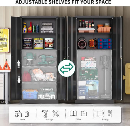 Metal Storage Cabinet with Locking Doors, Garage Utility Cabinet - Image 5