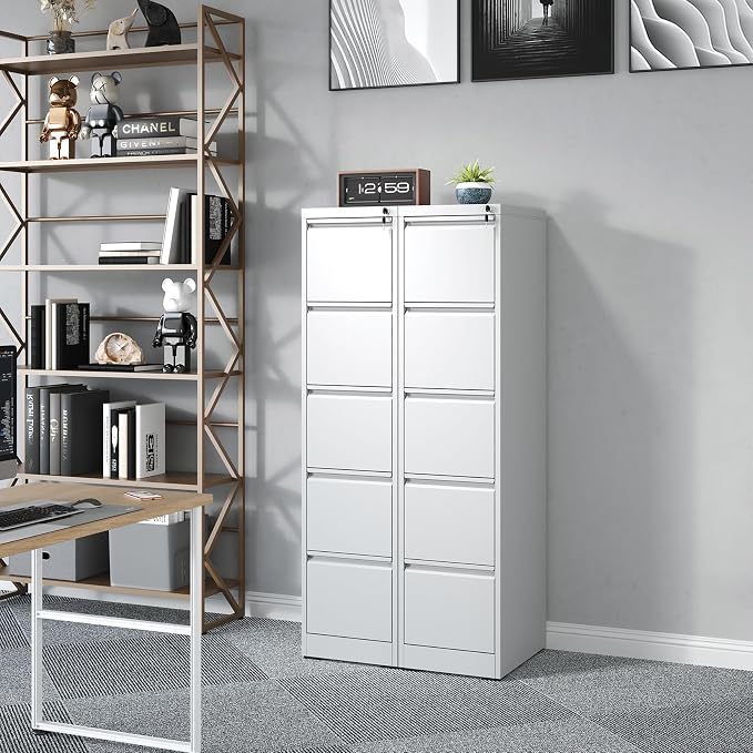 Metal File Cabinet 5 Drawers, Vertical Filing Cabinet - Image 2
