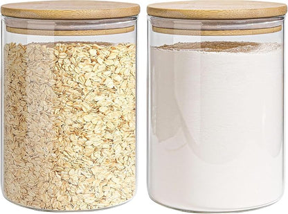 Glass Storage Jars Set Elegant Containers by EQEYBRAND
