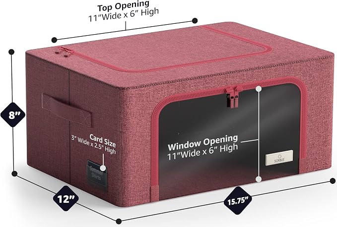 Sorbus Storage Bins with Metal Frame - Image 3