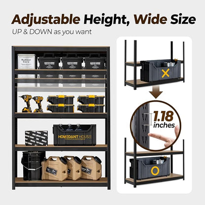 HOMEDANT House 48" Wide Boltless Heavy Duty Garage Storage Shelving Adjustable - Image 8