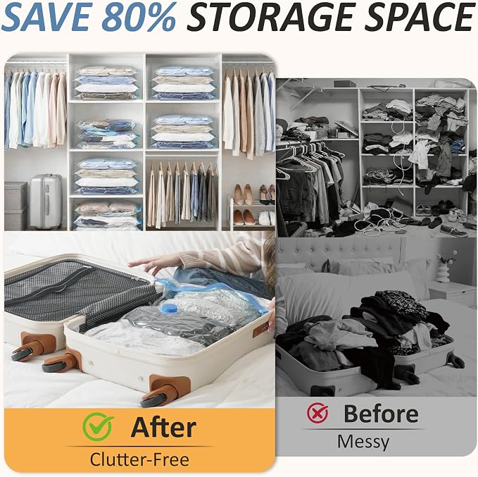 Cozy Essential Vacuum Storage Bags, 80% Compression Vacuum Seal Space Saver - Image 4