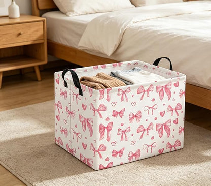 Rectangular Valentines Basket for Women Girls Storage Bin Organizer Box Shelf - Image 5