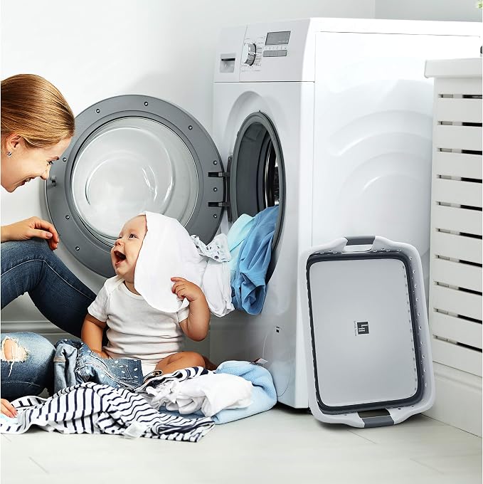 Lavish Home Collapsible Plastic Laundry Basket - Image 4
