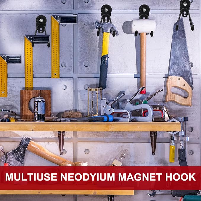 Landhoow Large Magnetic Hooks Heavy Duty Garage Magnet Hooks Strong Storage - Image 4