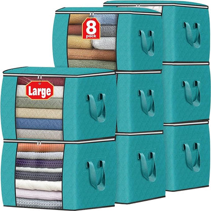 Fab totes 24 Gallons Clothes Storage, Foldable Thick Fabric Blanket Storage Bags by Fabtotes