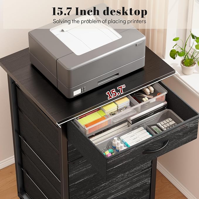 4 Drawers Mobile File Cabinet Vertical Filing Cabinet - Image 4