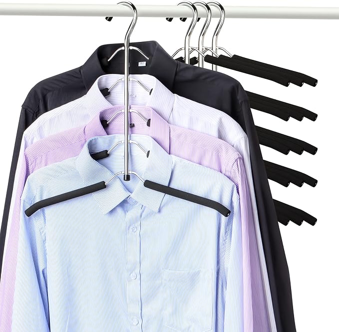 Hangers Space Saving Clothes Hanger 4 Packs Swing Arm Non Slip Padded Coat by Hangerspace