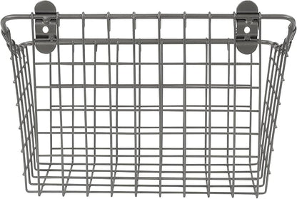 Spectrum Large Wall Mounted Wire Basket Industrial Gray Kitchen Wall Mount - Image 4