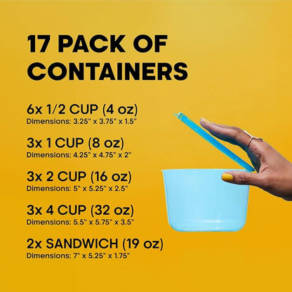 Premium Attached Food Storage Containers, Permanently Attached Plastic Lid - Image 2