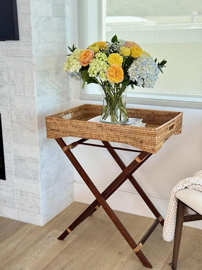 KOUBOO La Jolla Rattan Butler Tray - Image 3