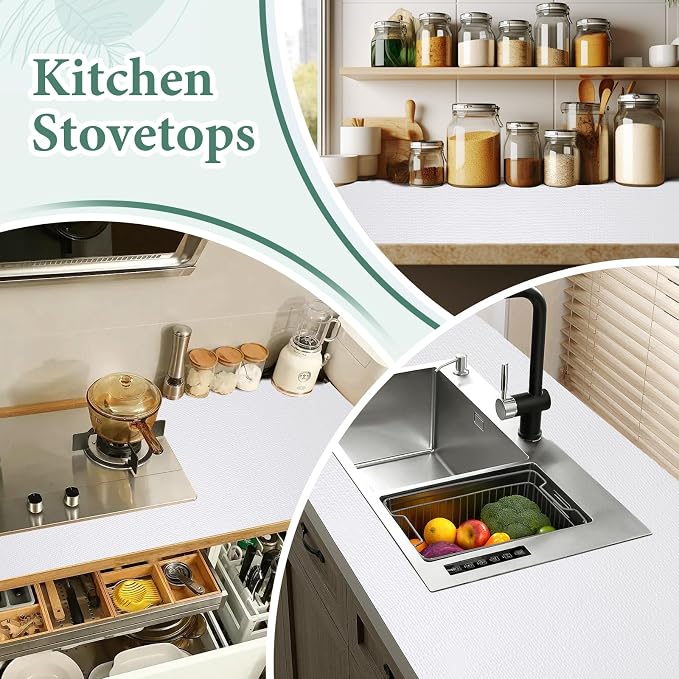 Drawer and Shelf Liner for Kitchen Cabinet: 12 in X 20 Ft Non Slip Waterproof - Image 3