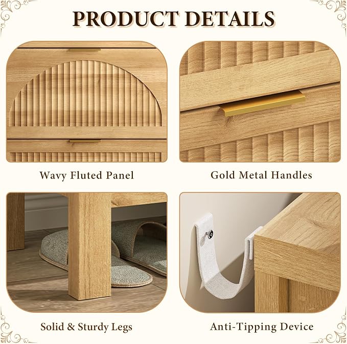 Fluted Shoe Cabinet Storage - Image 5