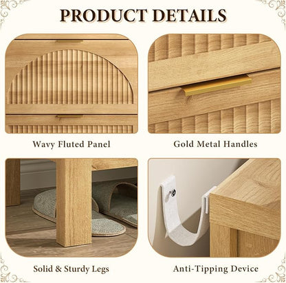 Fluted Shoe Cabinet Storage - Image 5