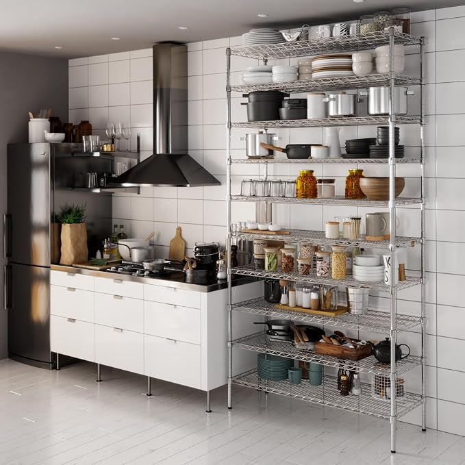 18" Deep x 48" Wide x 96" Height Wire Shelving Kit | 10-Tier | NSF Commercial - Image 6