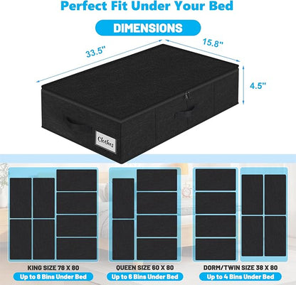 Under Bed Storage Container Bins 2 Pack, 4.5 Inch Slim Low Profile Underbed - Image 4