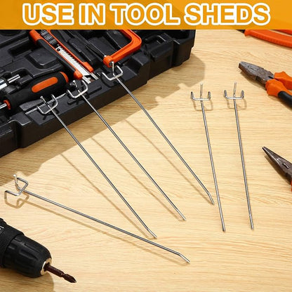 Funrous 100 Pack Peg Board Hooks Stainless Steel Pegboard Hooks Shelving - Image 7