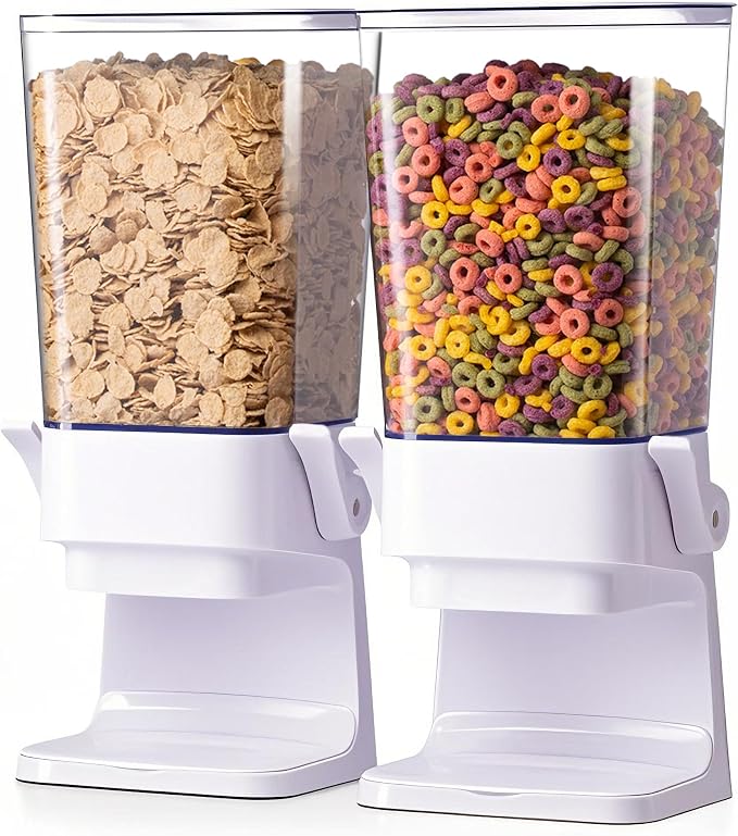 Cereal Dispenser Countertop 2Pc, Cereal Containers Storage, 5L Organization and by ZeadesignNewProductNewLife