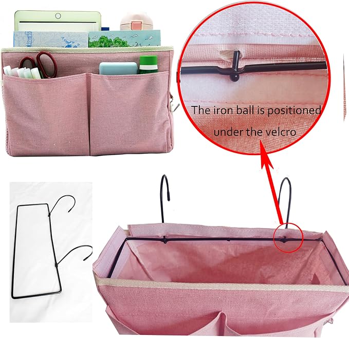 Bedside Caddy Bedside Hanging Storage Basket Multi-Function Organizer Caddy - Image 4