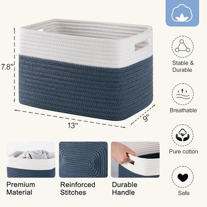 4 Pack Storage Baskets for Organizing, Woven Baskets for Shelves - Image 3