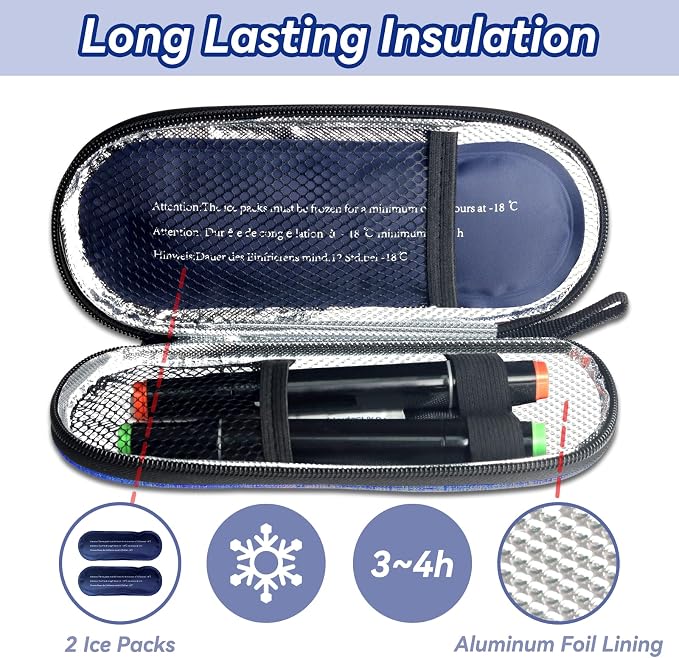 Insulin Cooler Travel Case, Medication Diabetic Cool Organizer Bag - Image 4